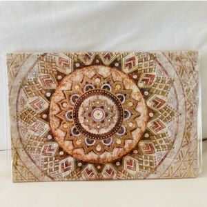 NWT. Mandala Canvas Wall Art in Brown, Tan and Gold!